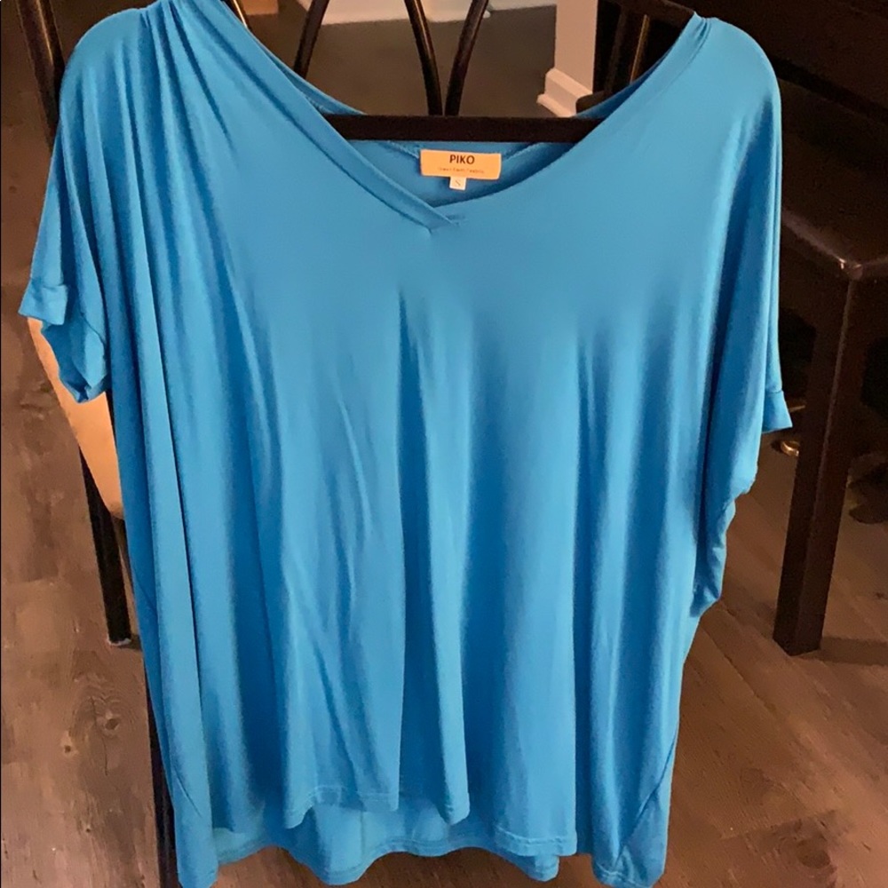 Bright Blue Piko Top